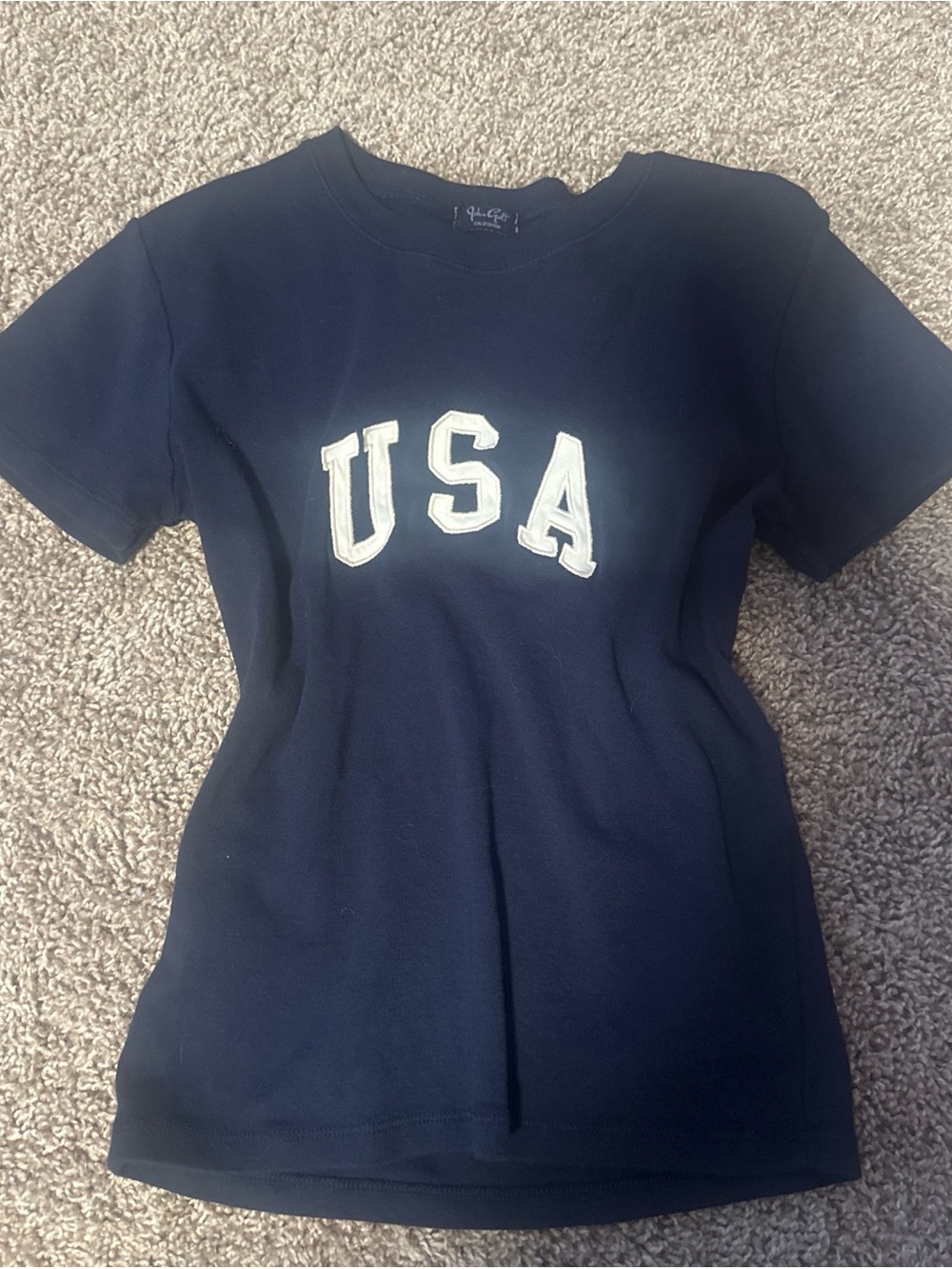 Brandy Melville Navy USA Applique Tee